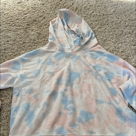 Danskin Women’s Pink/Blue/White Tie Dye Hoodie Sz M - Picture 7 of 9